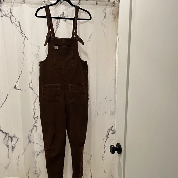 Lucy & Yak Brown Corduroy Overalls/Dungarees - Picture 2 of 14